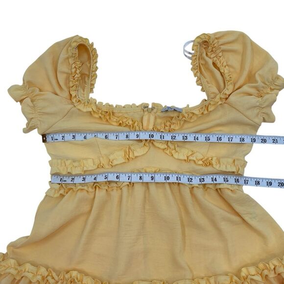 Blashe Butter Yellow Ruffle Dress Sz. XL - Picture 6 of 9